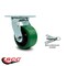 Service Caster 4 Inch Green Poly on Cast Iron Swivel Caster with Roller Bearing and Swivel Lock SCC-30CS420-PUR-GB-BSL - alternate 4